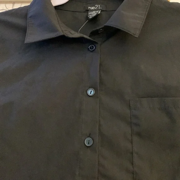 Rue 21 Black button down shirt - Picture 3 of 7
